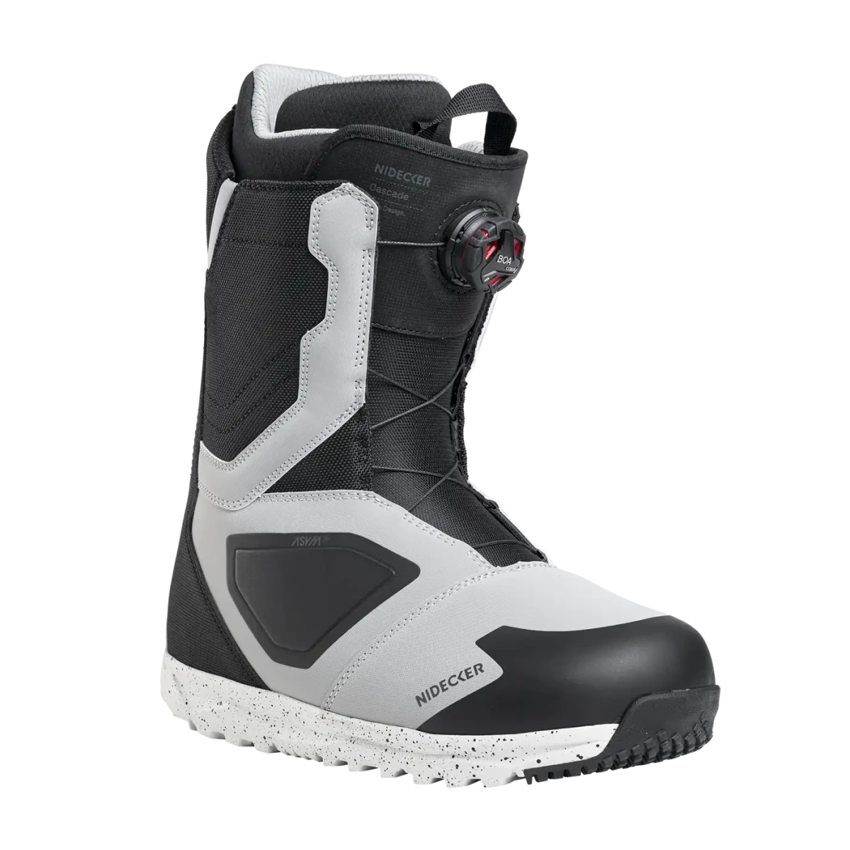 Nidecker Cascade heren Gray/Black, driekwart vooraanzicht