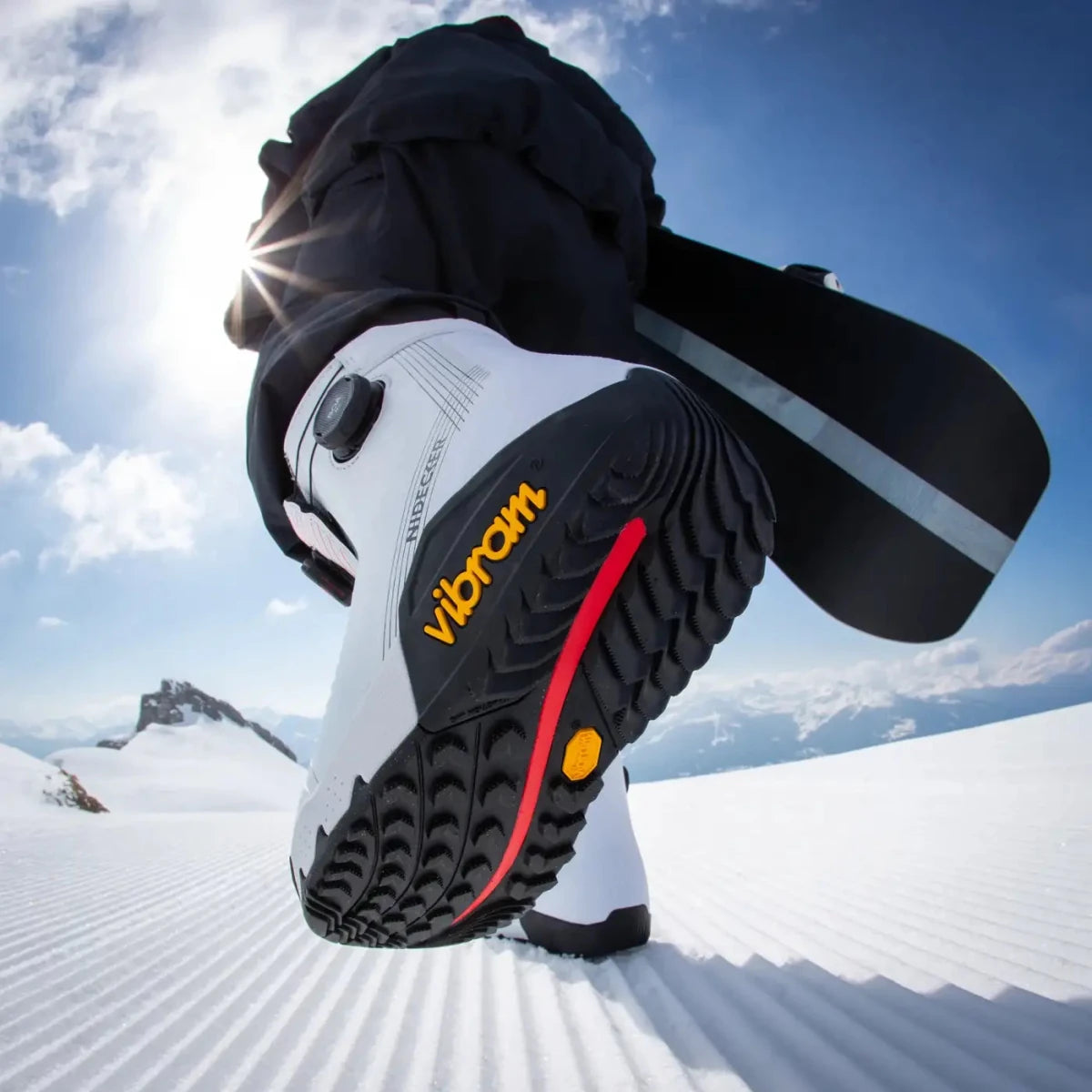 Nidecker Kita heren White, op de piste, zool in beeld