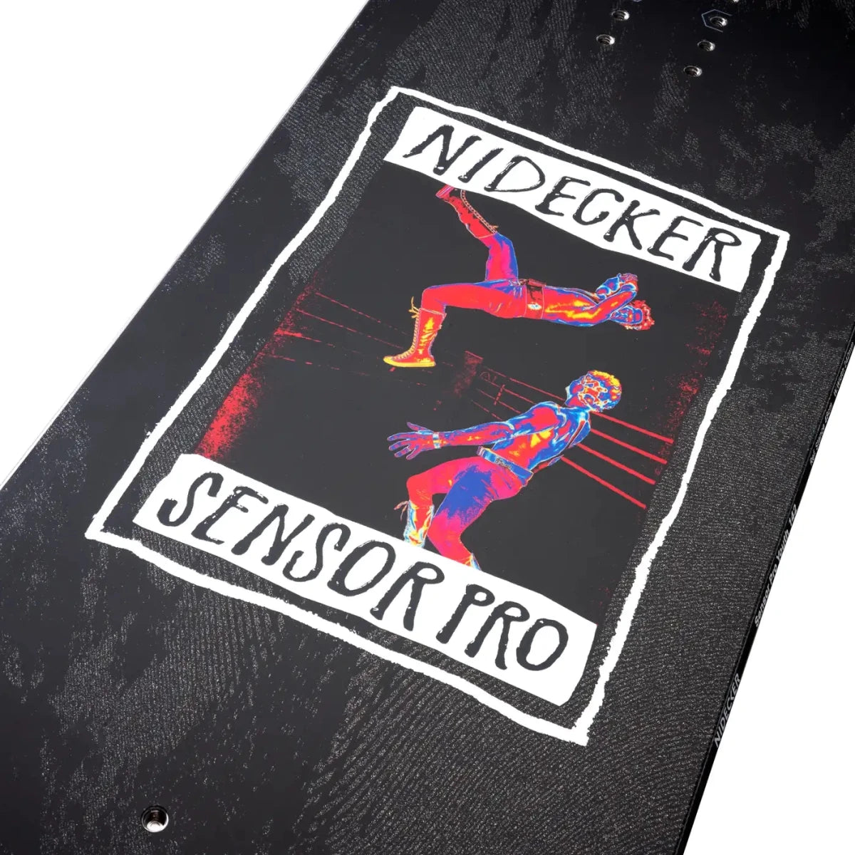 Nidecker Sensor Pro zwart, detail topsheet met modelnaam