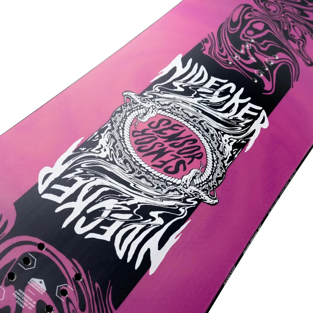 Nidecker Sensor dames roze-zwart, detail base met logo