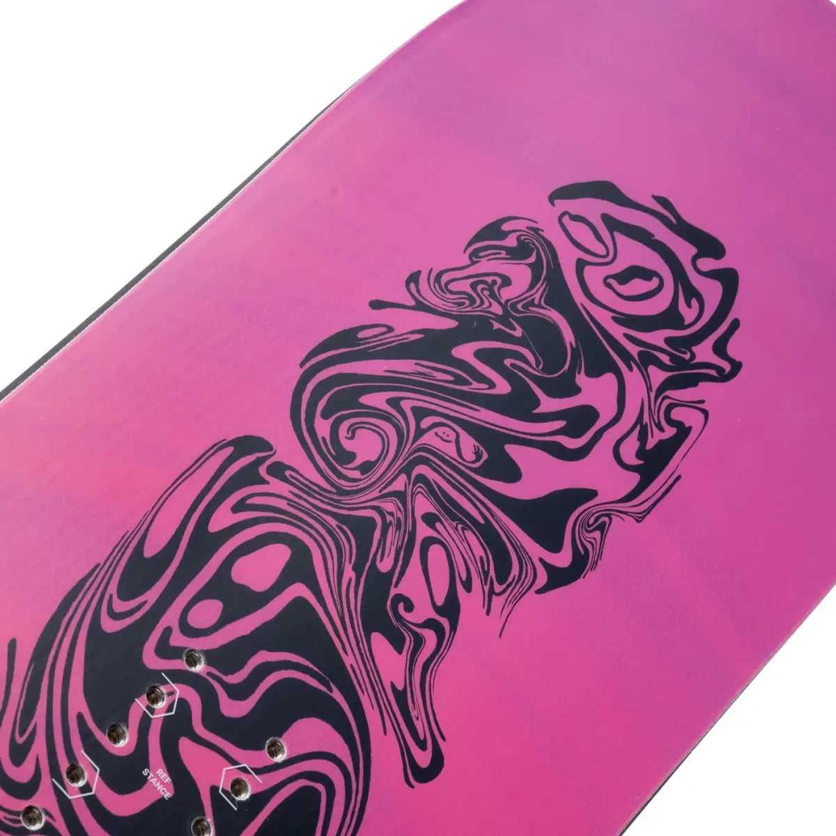 Nidecker Sensor dames roze-zwart, detail topsheet met print