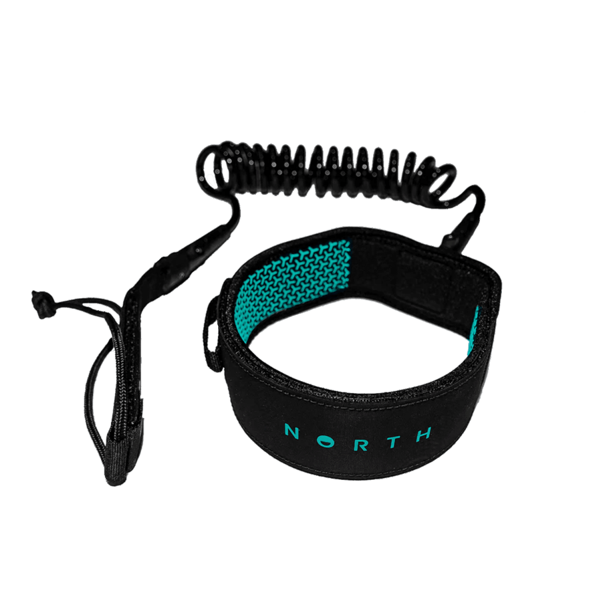 North Foil - Calf Leash Coiled Wing/Surf/SUP Leash - Black - O/S - GearFreak