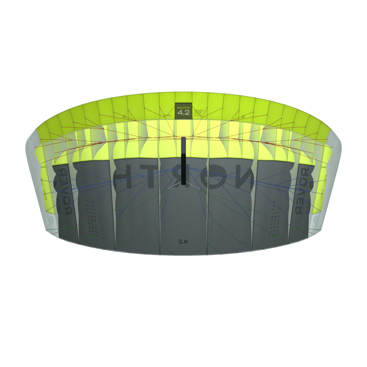 North Foil - Rover Parawing - Black / Lime - 2.4m - GearFreak