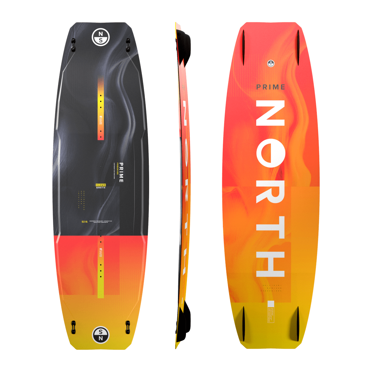 North Kiteboarding - Prime - Black/Orange Flash - 138x41cm - GearFreak
