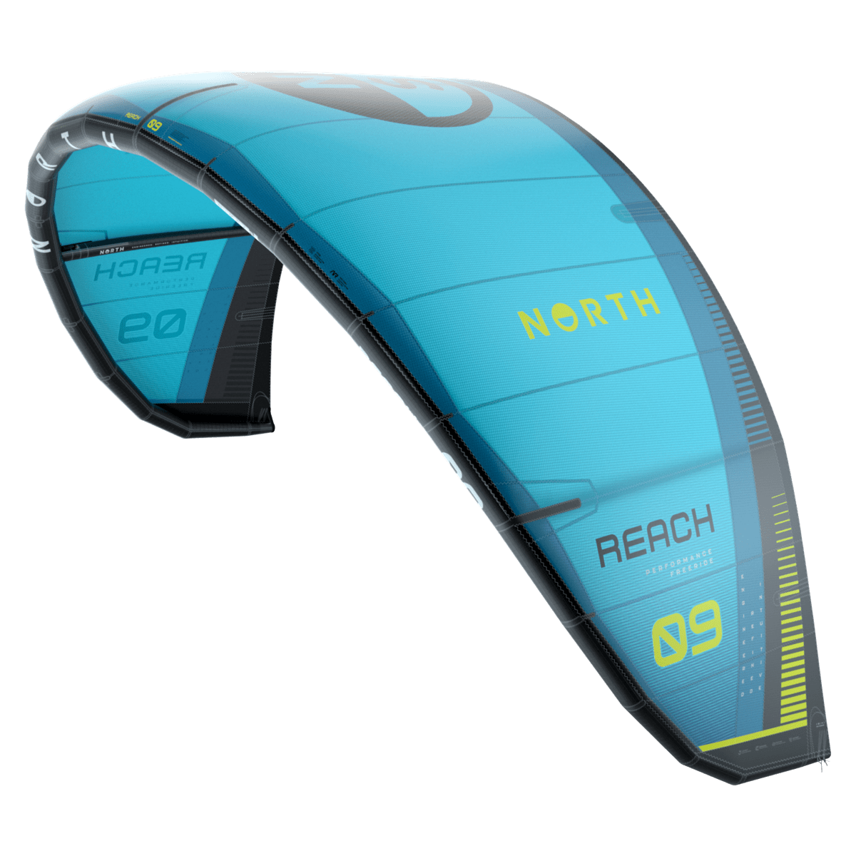North Kiteboarding - Reach Kite - Turquoise - 6m - GearFreak
