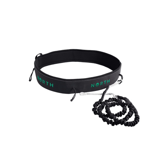 North Kiteboarding - Waist Wing Leash Adjustable Belt with elasticised wing leash - Black - O/S - GearFreak
