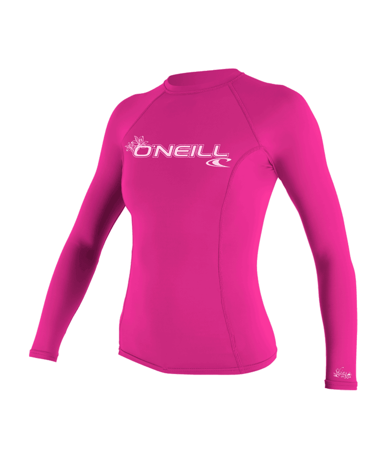 O'Neill Wms Basic Skins L/S Rash Guard Fox Pink - GearFreak