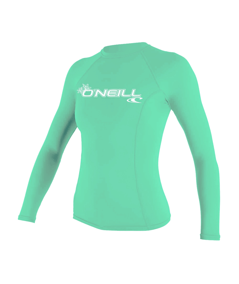 O'Neill Wms Basic Skins L/S Rash Guard Light Aqua - GearFreak