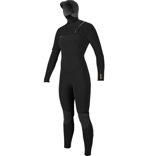 O'Neill - Wms Hyperfreak 5/4+ Chest Zip with Hood Black - 36/S - GearFreak