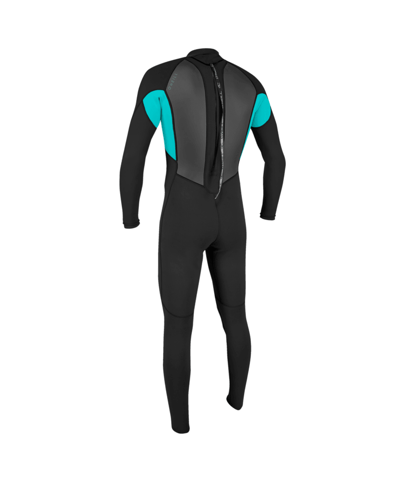 O'Neill Youth Reactor-2 3/2 Back Zip Full Black/Lt Aqua - GearFreak