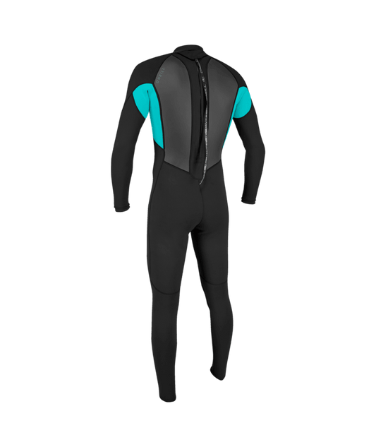 O'Neill Youth Reactor-2 3/2 Back Zip Full Black/Lt Aqua - GearFreak