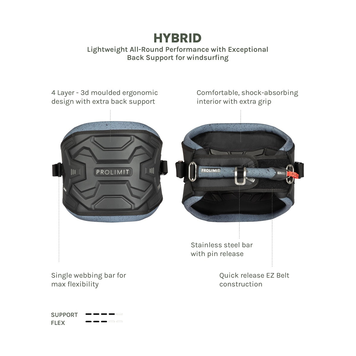 Prolimit Hybrid Windsurf Waist Harness detail