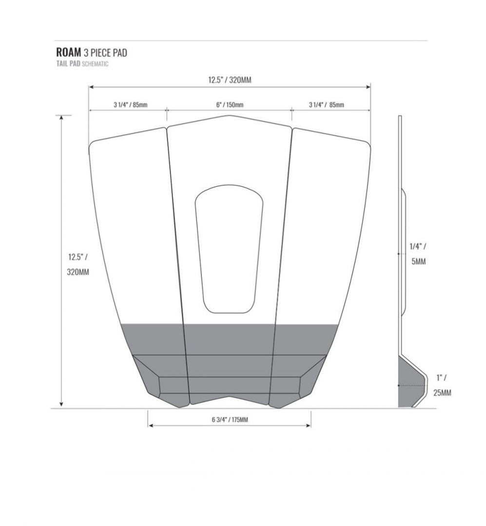 Roam - 3 Piece Tail Pad - Black - GearFreak