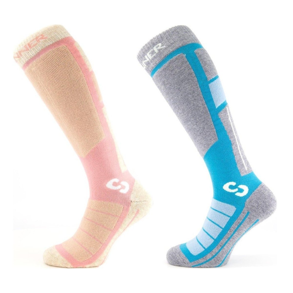 Sinner - Pro Skisokken 2-Pak - Roze-Blauw - GearFreak
