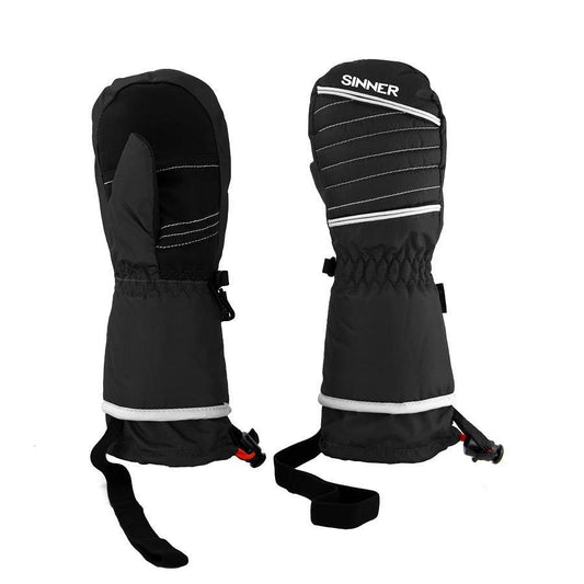 Sinner - Stratton Mitten Junior Black - 5 - 6J - GearFreak