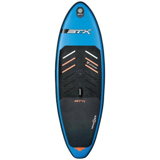 STX iSup Cruiser Hybrid - bovenaanzicht met zwart Honey & Gator Grip deckpad