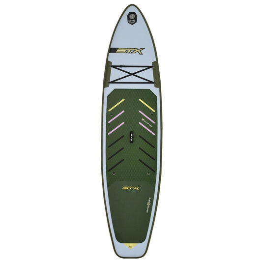 STX iSup Cruiser Pure SUP-board - bovenaanzicht met olijfgroen Gator Grip deckpad