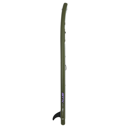 STX iSup Cruiser Pure SUP-board van opzij, met neusrocker en achtervin
