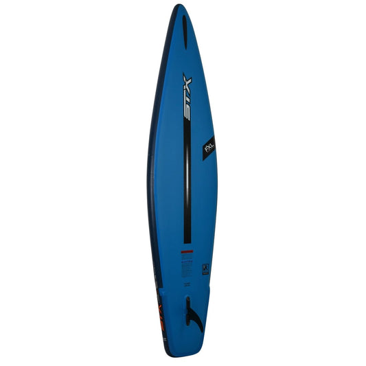 STX iSup Tourer SUP-board van opzij, met neusrocker en achtervin