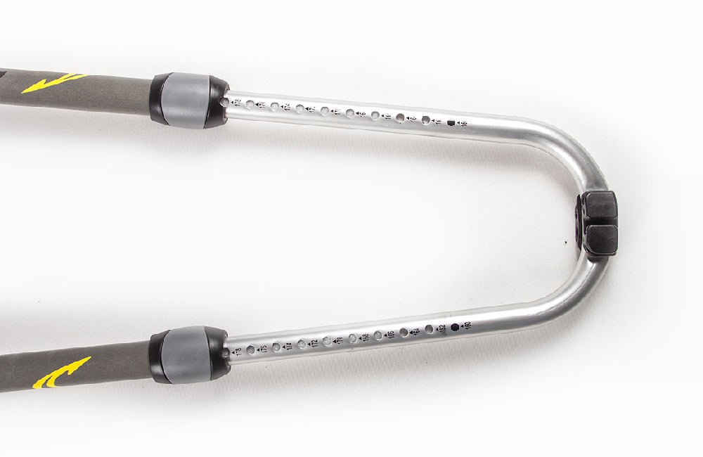 Dubbele pinsluiting en aluminium tailverlenging van de Simmer Style SX6 Alu giek