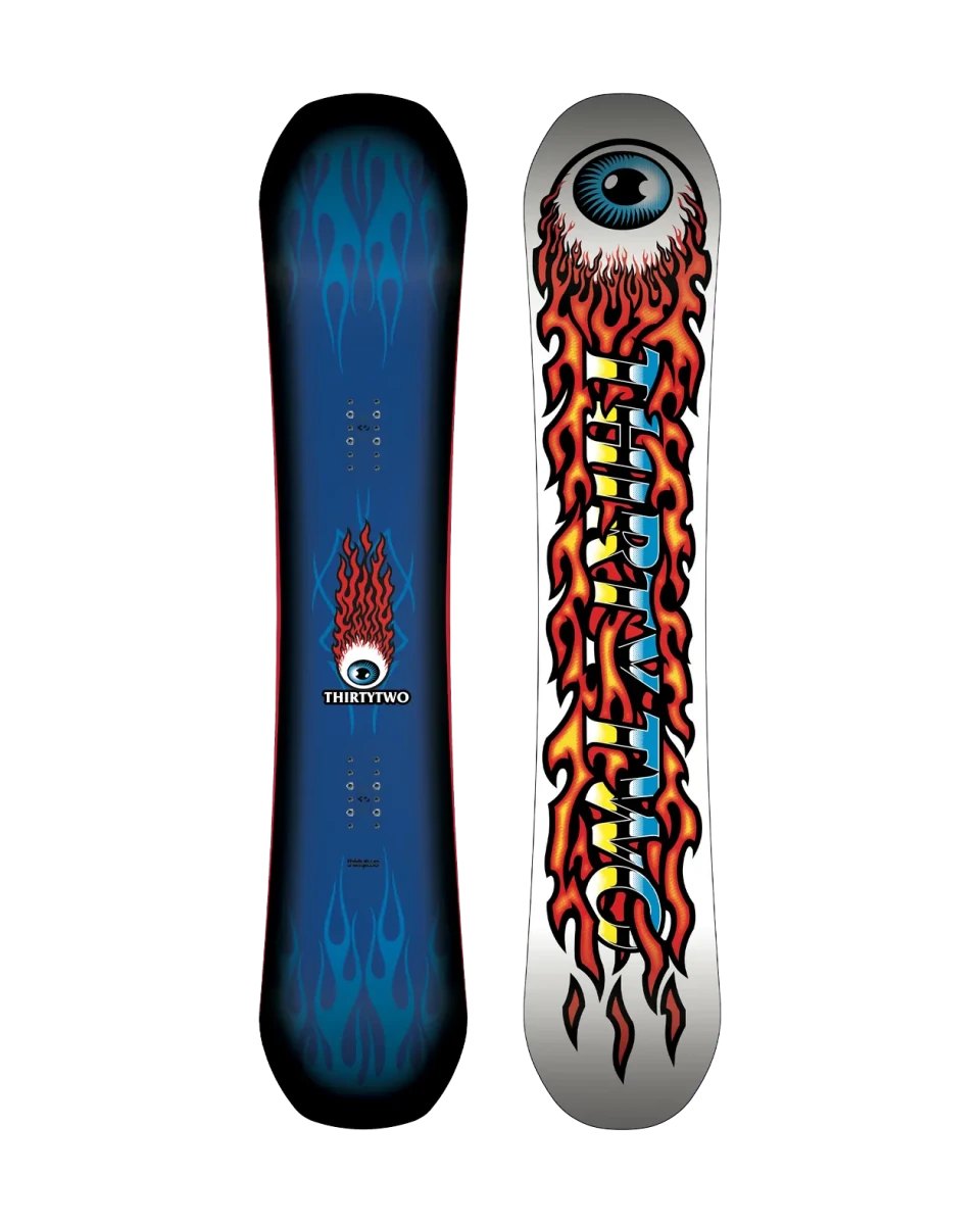ThirtyTwo Cold World blauw-wit, topsheet en base naast elkaar