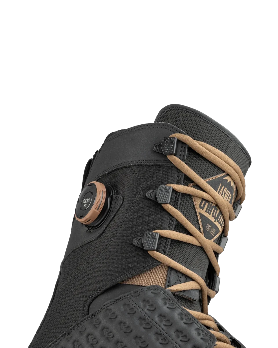 ThirtyTwo Lashed Hybrid zwart, detail van de BOA-sluiting en veters