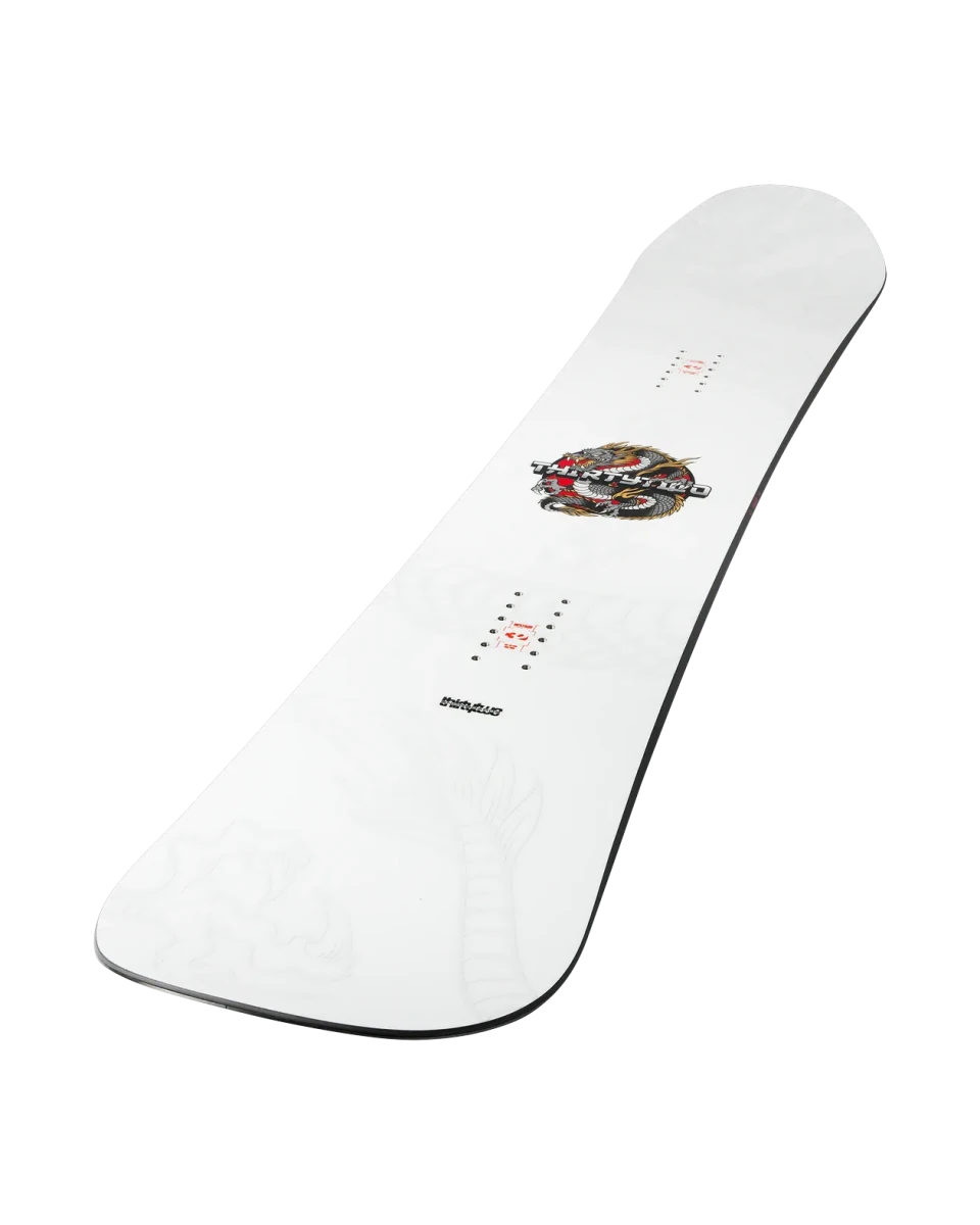 ThirtyTwo T32M Carbon wit-zwart, topsheet schuin van boven