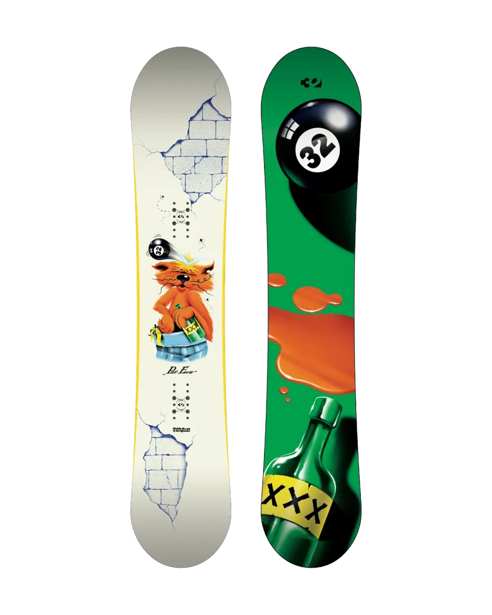 ThirtyTwo XXX Fava Pro wit-groen, topsheet en base naast elkaar