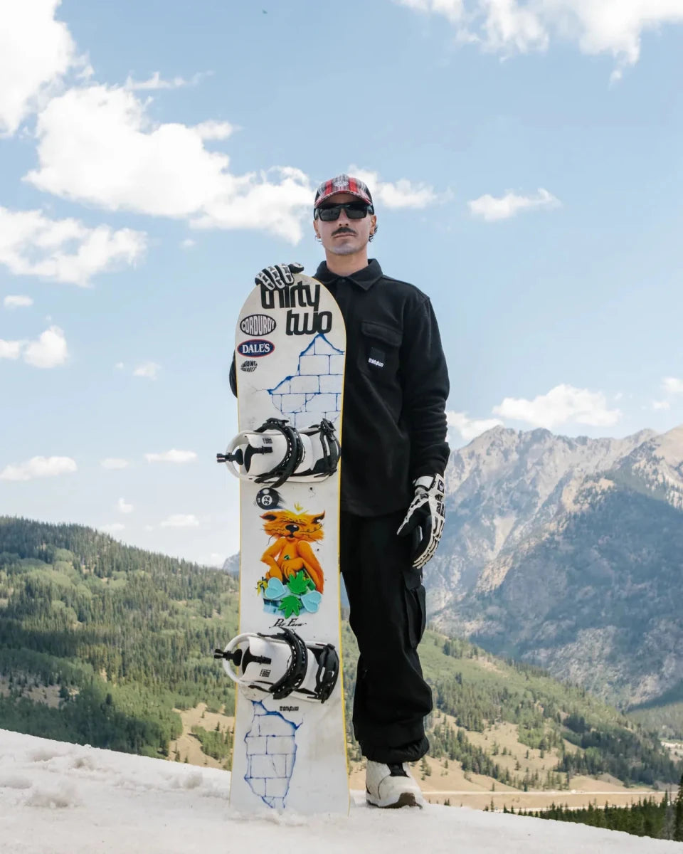 ThirtyTwo XXX Fava Pro wit-groen, rider met board met bindingen
