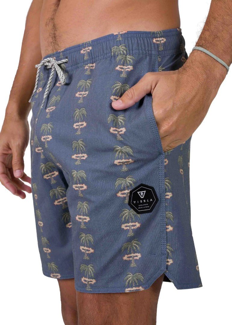 Vissla - Vissla Atomic Palms 16.5" Ecolastic Boardshort | Midnight - GearFreak